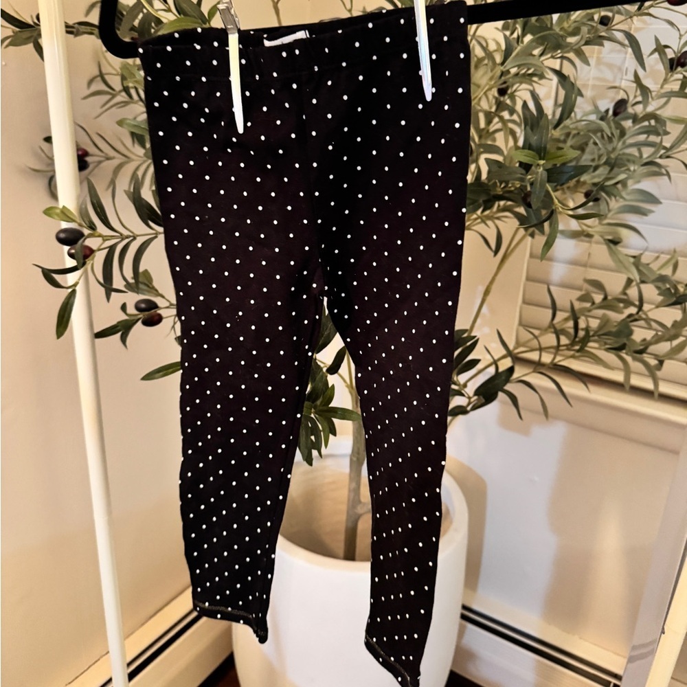 Mudpie Polka Dot Black Kids Leggings 24M